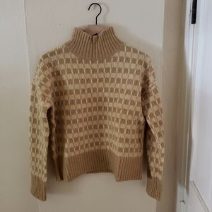 Everlane The Cloud Checkered Turtleneck S